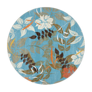 Blumenmuster-Illustration: Nahtlose Vintage Rückse Schneidebrett