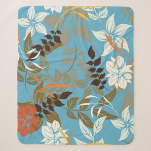 Blumenmuster-Illustration: Nahtlose Vintage Rückse Sherpadecke