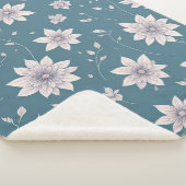 Blumenmuster im Aquamarinen Hintergrund Sherpadecke (3/4)