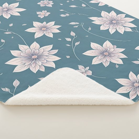 Blumenmuster im Aquamarinen Hintergrund Sherpadecke (3/4)