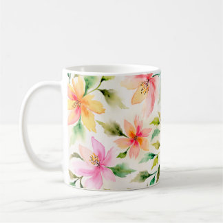 Blumenmuster im Aquarellstil Kaffeetasse