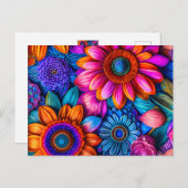 Blumenmuster im bohischen Stil - bei jedem Anlass Postkarte (Vorne/Hinten)