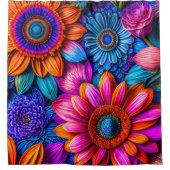 Blumenmuster im bohischen Stil Duschvorhang (Vorderseite)