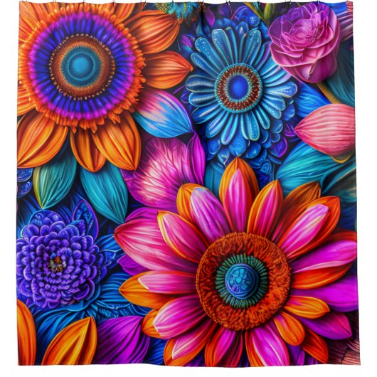 Blumenmuster im bohischen Stil Duschvorhang (Vorderseite)