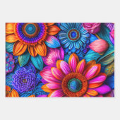 Blumenmuster im bohischen Stil Geschenkpapier Set (Vorderseite 3)