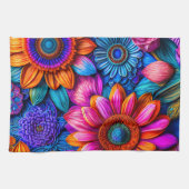 Blumenmuster im bohischen Stil Geschirrtuch (Horizontal)