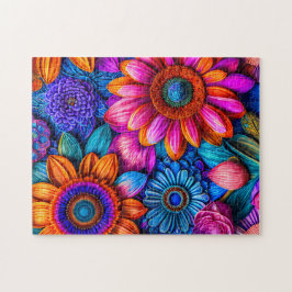 Blumenmuster im bohischen Stil - Puzzle