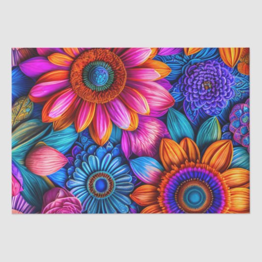 Blumenmuster im bohischen Stil Seidenpapier (Vorderseite)