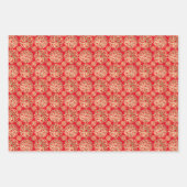 Blumenmuster im Freien rot-gelb Geschenkpapier Set (Vorderseite)