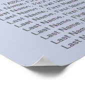 Blumenmuster im Herbst — blaue Sitzkarte Poster (Ecke)