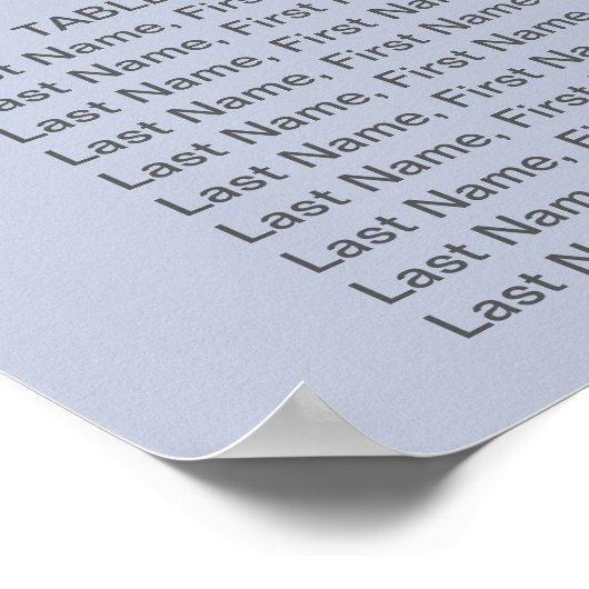 Blumenmuster im Herbst — blaue Sitzkarte Poster (Ecke)