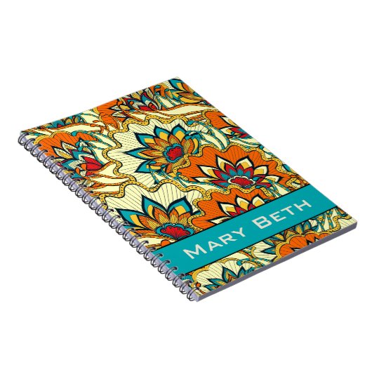 Blumenmuster im Herbst mit Namen Notizblock (Rechte Seite)