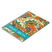 Blumenmuster im Herbst mit Namen Notizblock (Linke Seite)