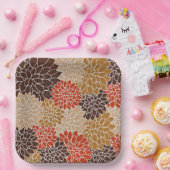 Blumenmuster im Herbst Pappteller (Party)