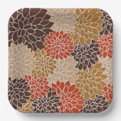 Blumenmuster im Herbst Pappteller (Vorderseite)