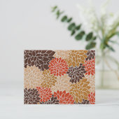 Blumenmuster im Herbst Postkarte (Stehend Vorderseite)