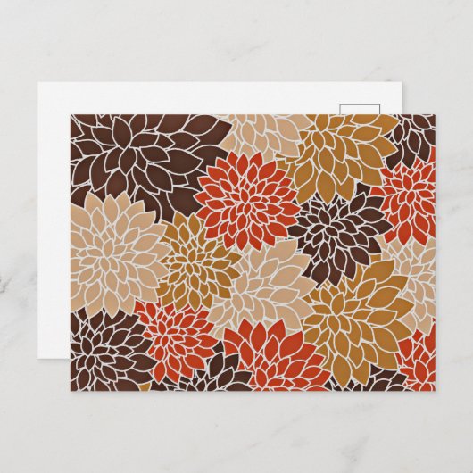 Blumenmuster im Herbst Postkarte (Vorne/Hinten)