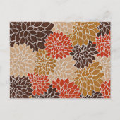 Blumenmuster im Herbst Postkarte (Vorderseite)
