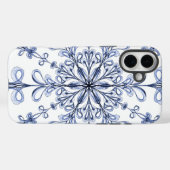 Blumenmuster im Jugendstil Cornflower Blue Design Case-Mate iPhone Hülle (Rückseite (Horizontal))