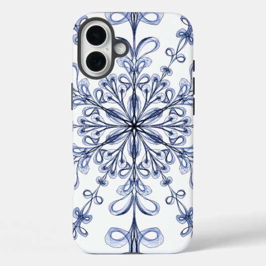 Blumenmuster im Jugendstil Cornflower Blue Design Case-Mate iPhone Hülle (Rückseite)
