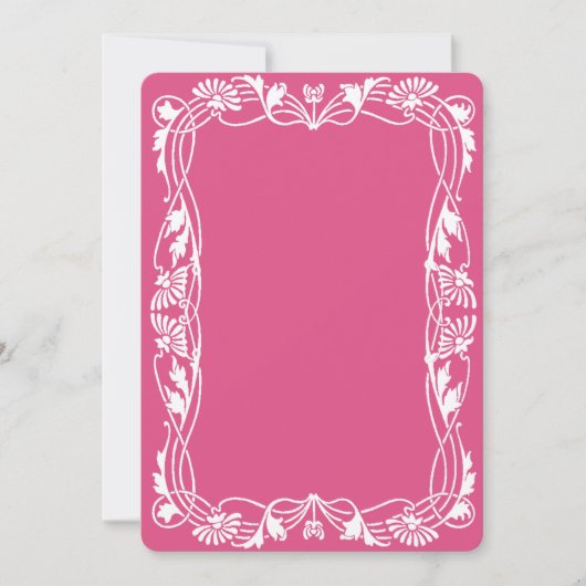 Blumenmuster im Jugendstil Einladung (Vorderseite)