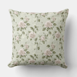 Blumenmuster im neutralen Vintage-Stil Kissen