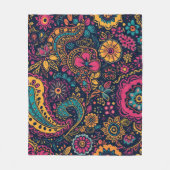 Blumenmuster im Paisley-Stil Fleecedecke (Vorderseite)
