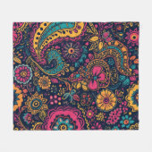 Blumenmuster im Paisley-Stil Fleecedecke (Vorderseite (Horizontal))