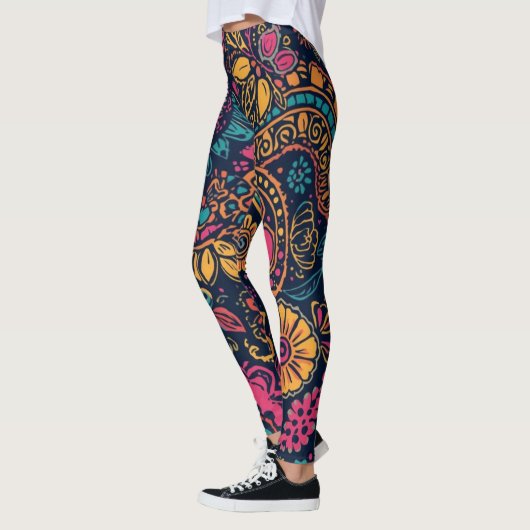Blumenmuster im Paisley-Stil Leggings (Links)