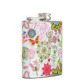 Blumenmuster im Retro-Stil 2 Flachmann (Rechts)