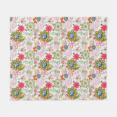 Blumenmuster im Retro-Stil 2 Fleecedecke (Vorderseite (Horizontal))