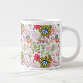 Blumenmuster im Retro-Stil 2 Jumbo-Tasse (Rechts)