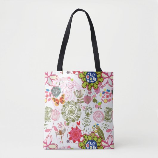 Blumenmuster im Retro-Stil 2 Tasche (Vorderseite)