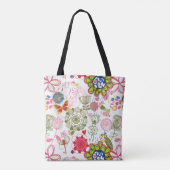 Blumenmuster im Retro-Stil 2 Tasche (Rückseite)