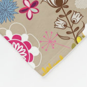 Blumenmuster im Retro-Stil 3 Fleecedecke (Ecke)
