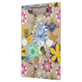 Blumenmuster im Retro-Stil 3 Klemmbrett (Links)