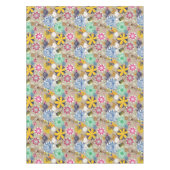 Blumenmuster im Retro-Stil 3 Tischdecke (Vorderseite)
