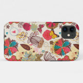 Blumenmuster im Retro-Stil 4 Case-Mate iPhone Hülle (Rückseite (Horizontal))
