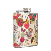 Blumenmuster im Retro-Stil 4 Flachmann (Rechts)