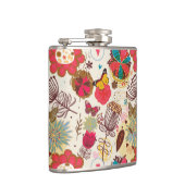 Blumenmuster im Retro-Stil 4 Flachmann (Rechts)
