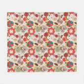 Blumenmuster im Retro-Stil 4 Fleecedecke (Vorderseite (Horizontal))
