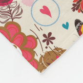 Blumenmuster im Retro-Stil 4 Fleecedecke (Ecke)