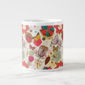 Blumenmuster im Retro-Stil 4 Jumbo-Tasse (Vorderseite)