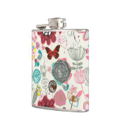 Blumenmuster im Retro-Stil 5 Flachmann (Links)