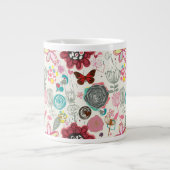 Blumenmuster im Retro-Stil 5 Jumbo-Tasse (Vorderseite)