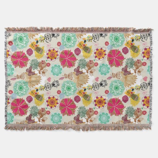Blumenmuster im Retro-Stil Decke (Vorderseite)