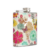 Blumenmuster im Retro-Stil Flachmann (Rechts)