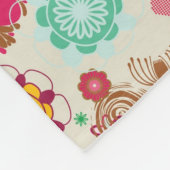 Blumenmuster im Retro-Stil Fleecedecke (Ecke)