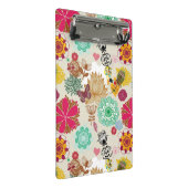 Blumenmuster im Retro-Stil Mini Klemmbrett (Schrägansicht)