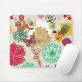 Blumenmuster im Retro-Stil Mousepad (Mit Mouse)